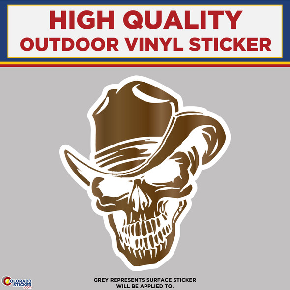 Cowboy Hat Skull, High Quality Vinyl Stickers New Colorado Sticker