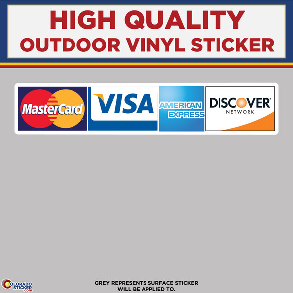 Credit Card Logo Icons, High Quality Vinyl Stickers