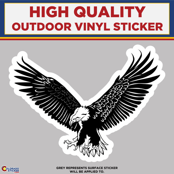 Bald Eagle with Spread Wings, High Quality Vinyl Stickers New Colorado Sticker