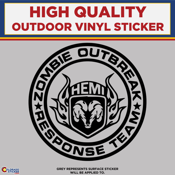 Zombie Outbreak Response Team Hemi Version, Die Cut High Quality Vinyl Stickers New Colorado Sticker