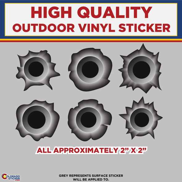 Bullet Holes Sticker Sheet, High Quality Vinyl Stickers New Colorado Sticker