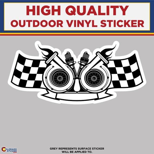 Turbo Charged Racing, High Quality Vinyl Stickers physical New Shop All Stickers Colorado Sticker