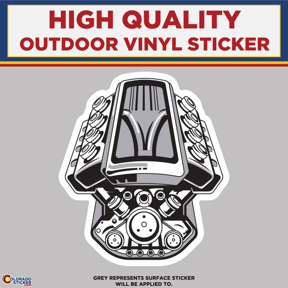 Hot Rod V8 Engine, High Quality Vinyl Stickers