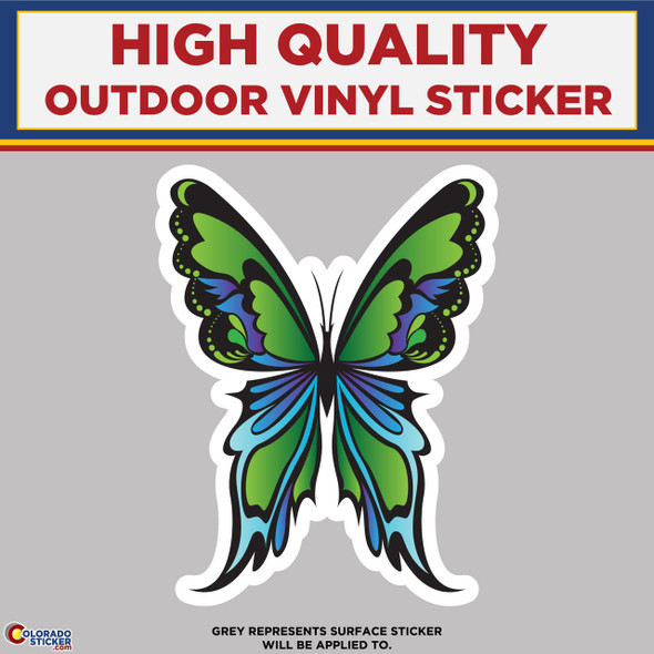 Butterflies, Green and Purpleish Butterfly, High Quality Vinyl Stickers physical New Shop All Stickers Colorado Sticker