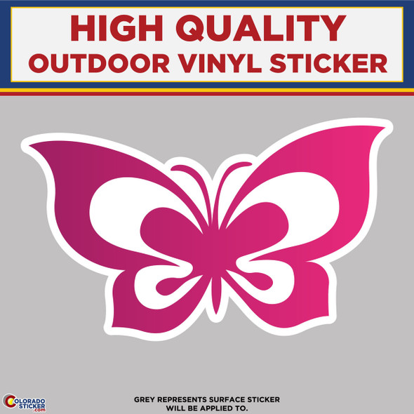 Pink Butterfly, High Quality Vinyl Stickers New Colorado Sticker
