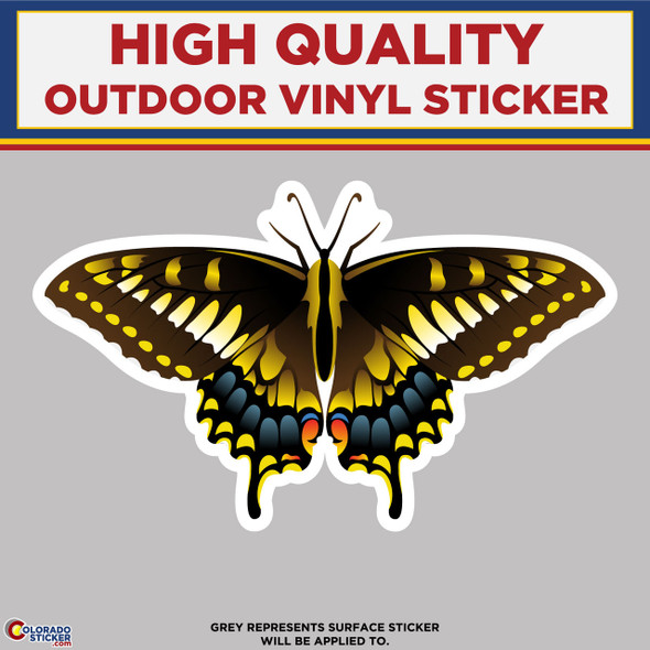 Browns and Yellow Butterfly, High Quality Vinyl Stickers New Colorado Sticker