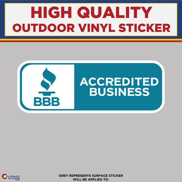 Horizontal BBB, Better Business Bureau, High Quality Vinyl Stickers