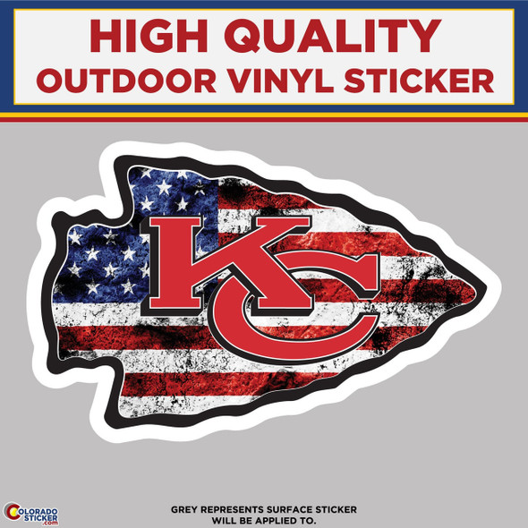 American Flag Chiefs, High Quality Vinyl Stickers