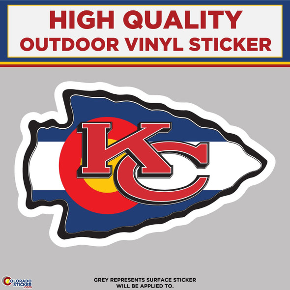 Colorado Flag Chiefs, High Quality Vinyl Stickers New Colorado Sticker