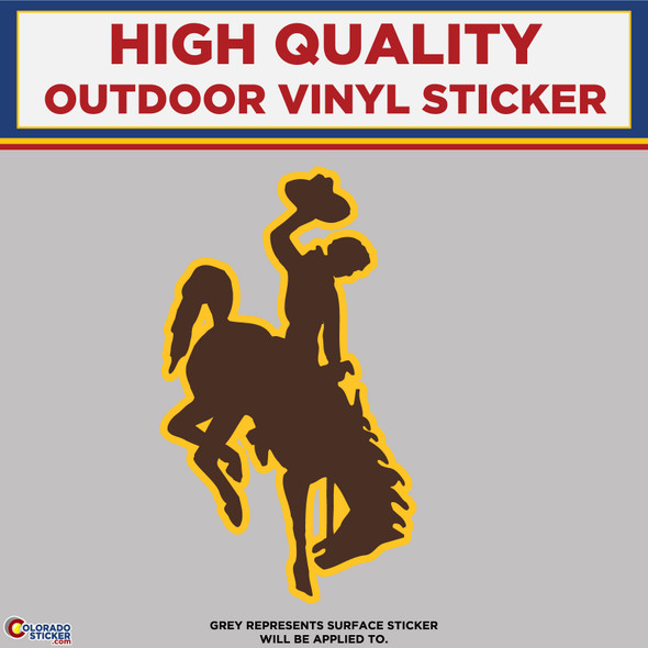 Wyoming Bucking Horse & Rider, High Quality Vinyl Stickers