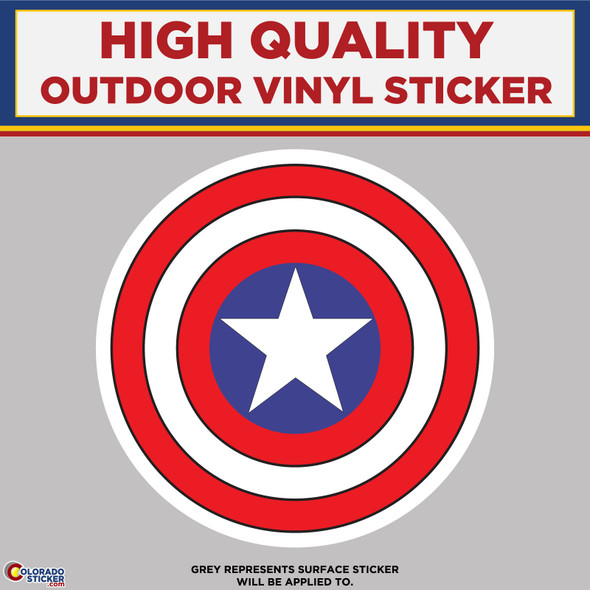 Shield Like Captain America, High Quality Vinyl Stickers physical New Shop All Stickers Colorado Sticker