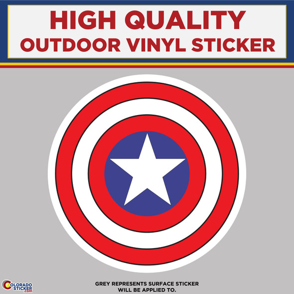 Shield Like Captain America, High Quality Vinyl Stickers