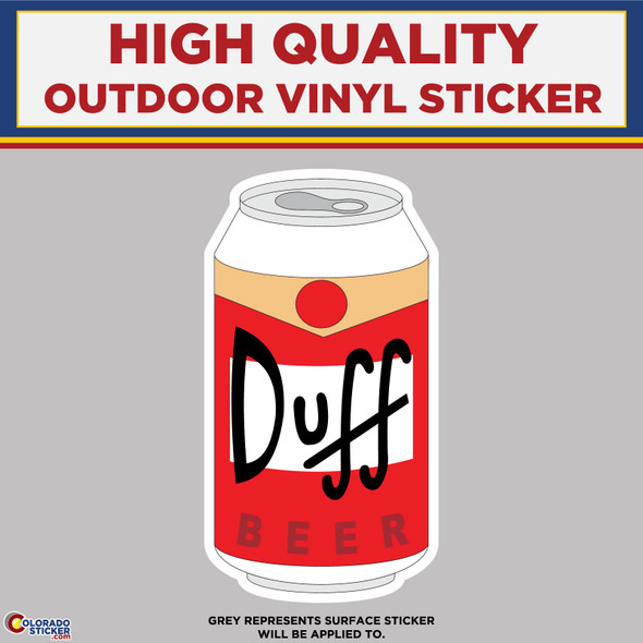 Duff Beer Can From The Simpsons, High Quality Vinyl Stickers