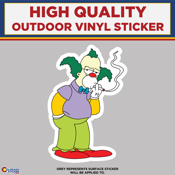 Krusty The Clown From The Simpsons, High Quality Vinyl Stickers physical New Shop All Stickers Colorado Sticker