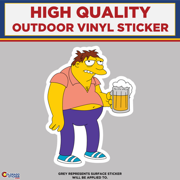 Barney Gumble From The Simpsons, High Quality Vinyl Stickers