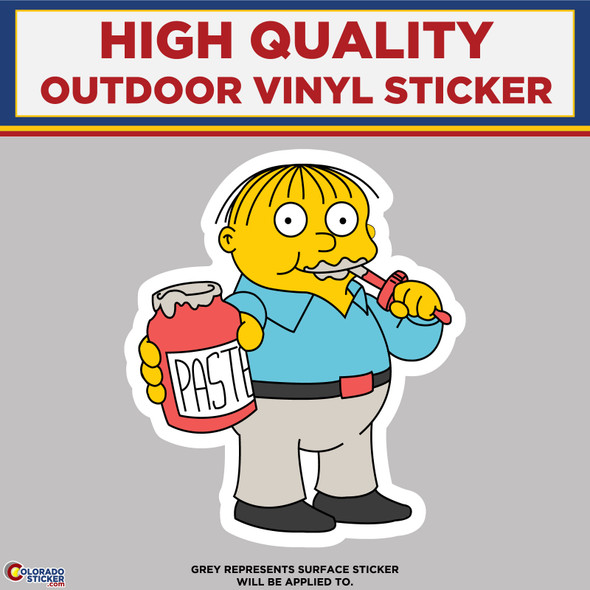 Ralph Wiggum From The Simpsons, High Quality Vinyl Stickers physical New Shop All Stickers Colorado Sticker