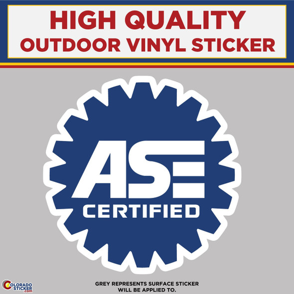 ASE Certified Mechanic Logo, High Quality Vinyl Stickers