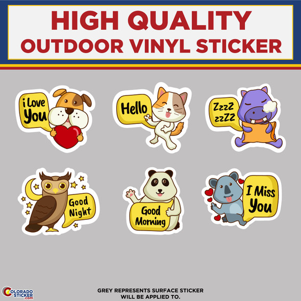 Kind Animal Sticker Pack, High Quality Vinyl Stickers