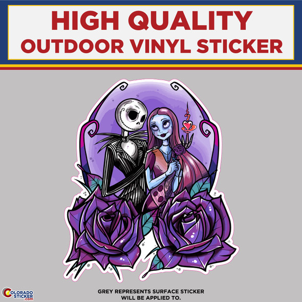 Nightmare Before Christmas Purple Rose Pose, High Quality Vinyl Stickers New Colorado Sticker