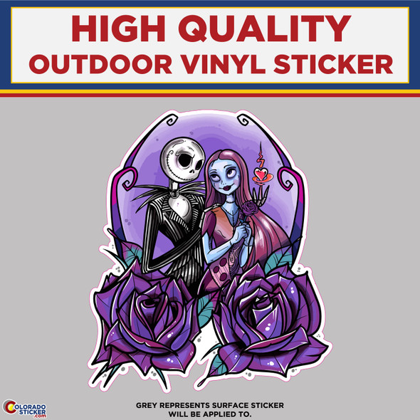 Nightmare Before Christmas Purple Rose Pose, High Quality Vinyl Stickers