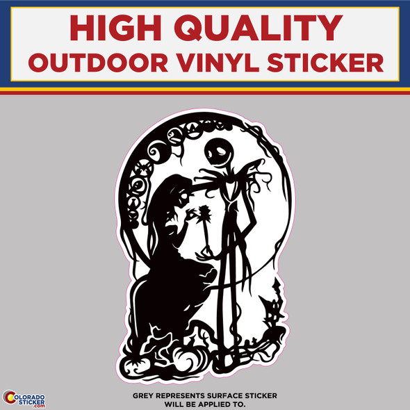 Nightmare Before Christmas Black and White, High Quality Vinyl Stickers