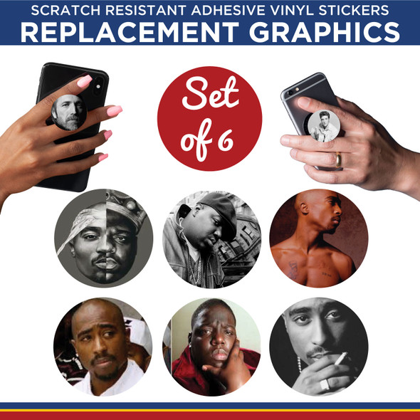 2Pac & Biggie Phone Holder Replacement Graphic Vinyl Stickers