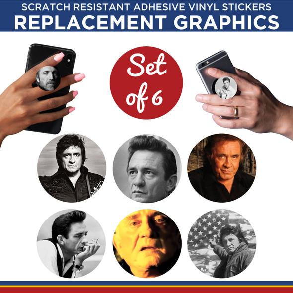 Johnny Cash Phone Holder Replacement Graphic Vinyl Stickers