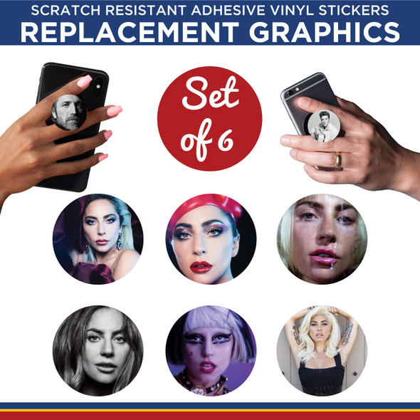 Lady Gaga Phone Holder Replacement Graphic Vinyl Stickers