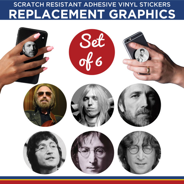 Tom Petty & John Lennon Phone Holder Replacement Graphic Vinyl Stickers