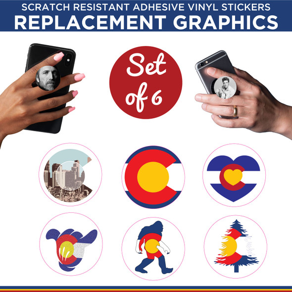 Colorado Flag #2 Phone Holder Replacement Graphic Vinyl Stickers