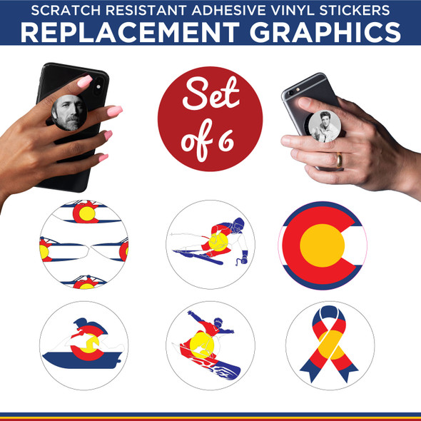 Colorado Flag #1 Phone Holder Replacement Graphic Vinyl Stickers