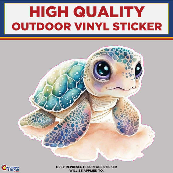 Baby Turtle 2, High Quality Vinyl Stickers New Colorado Sticker