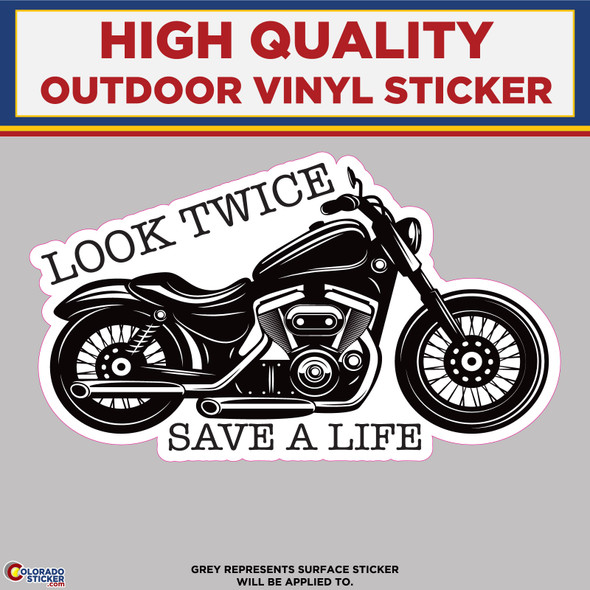 Look Twice Save A Life, High Quality Vinyl Stickers New Colorado Sticker