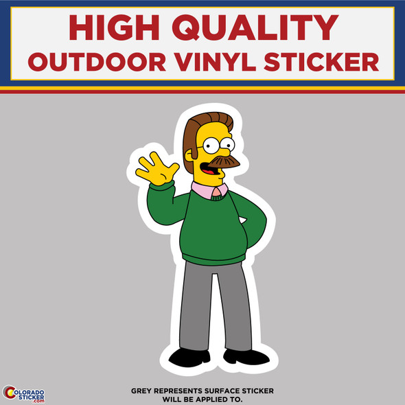 Ned Flanders, The Simpsons, High Quality Vinyl Stickers New Colorado Sticker