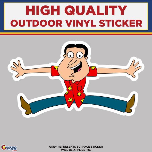 Glenn Quagmire Legs Spread, Family Guy, High Quality Vinyl Stickers