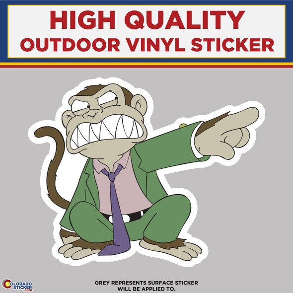 Family Guy Crazy Monkey, High Quality Vinyl Stickers