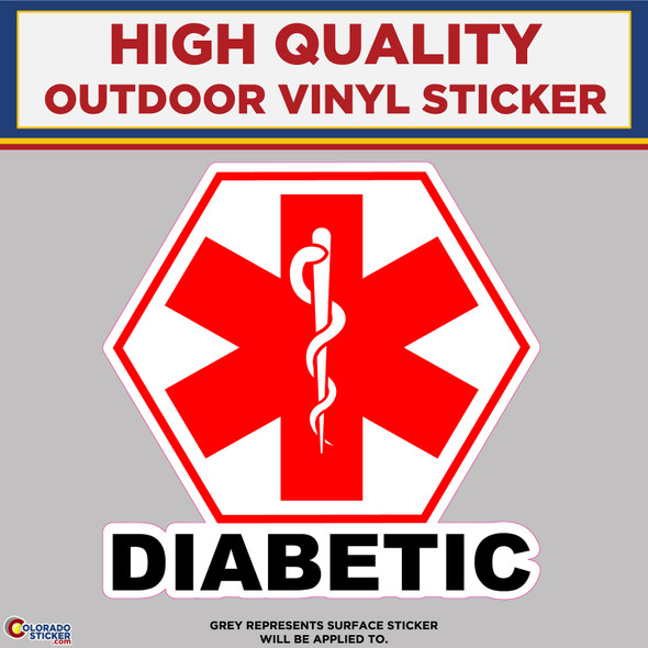 Diabetic Medical Alert, High Quality Vinyl Stickers