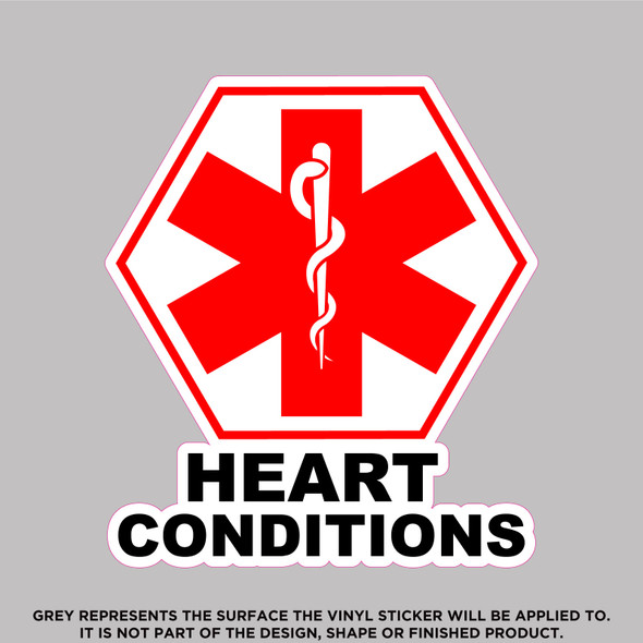 Heart Condition Medical Alert Vinyl Sticker & Decal | Waterproof