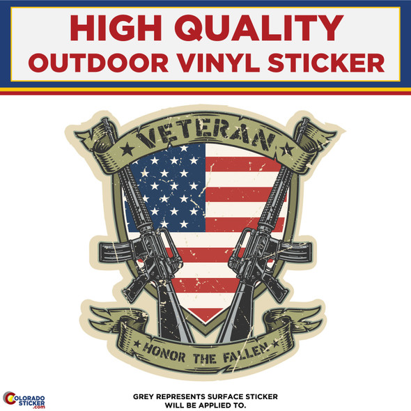 Veteran Honor The Fallen, High Quality Vinyl Stickers