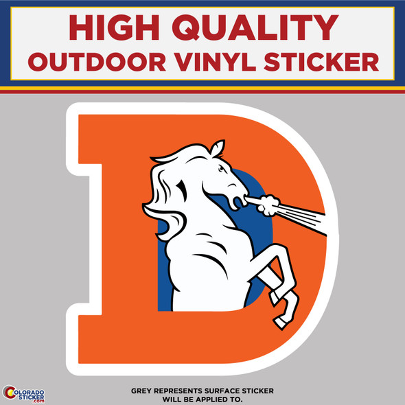 Broncos Retro D Design, High Quality Vinyl Stickers