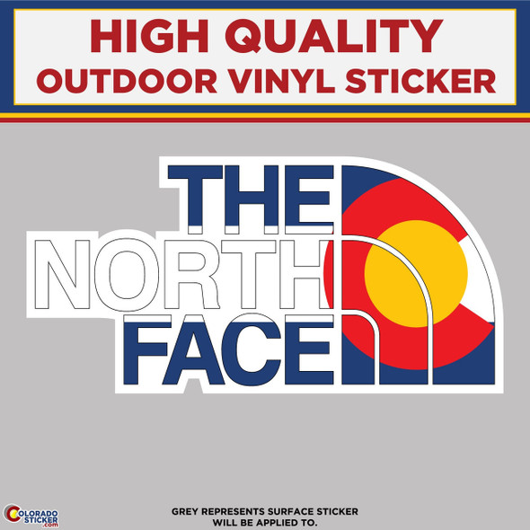 The North Face With Colorado Flag Pattern, High Quality Vinyl Stickers