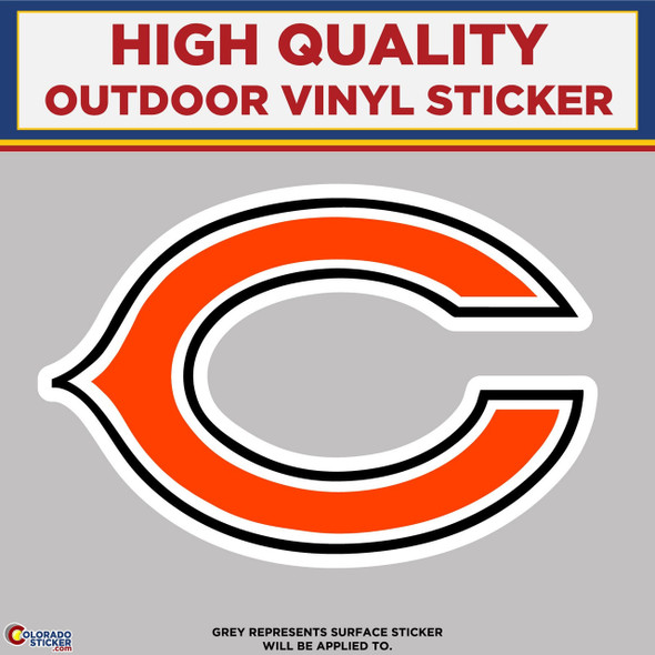 Chicago Bears C Logo, High Quality Vinyl Stickers