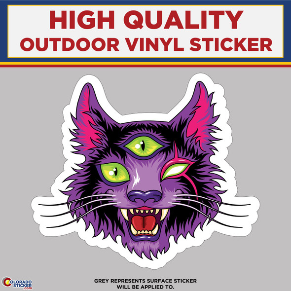 Evil Devil Cat, High Quality Vinyl Stickers New Colorado Sticker