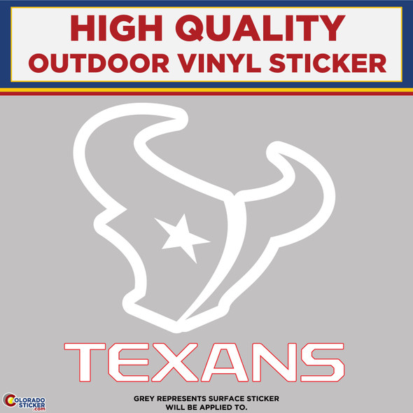 Houston Texans Die Cut Logo and Text, High Quality Vinyl Sticker Decals physical New Shop All Stickers Colorado Sticker