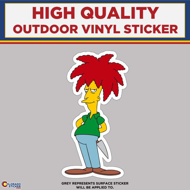 Side Show Bob From The Simpsons, High Quality Vinyl Stickers