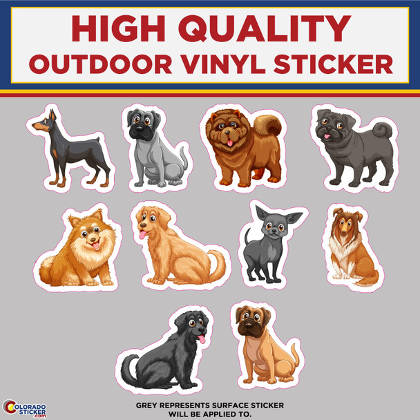 Dog Sticker Sheet, High Quality Vinyl Stickers New Colorado Sticker