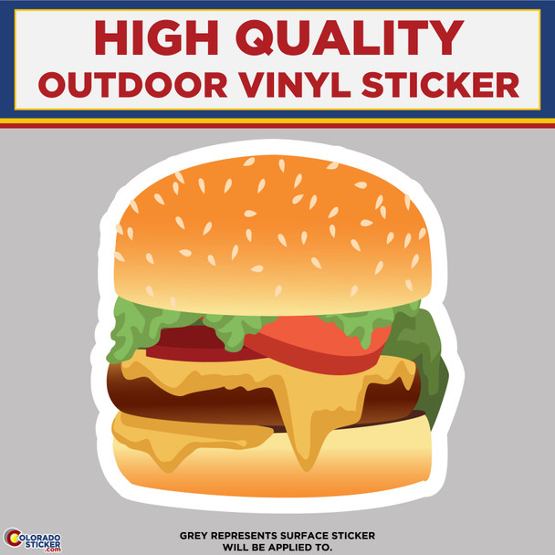 Cheeseburger, High Quality Vinyl Stickers New Colorado Sticker