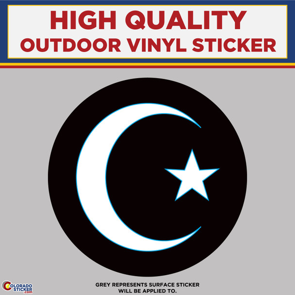 Islamic Symbol blue, High Quality Vinyl Stickers blue