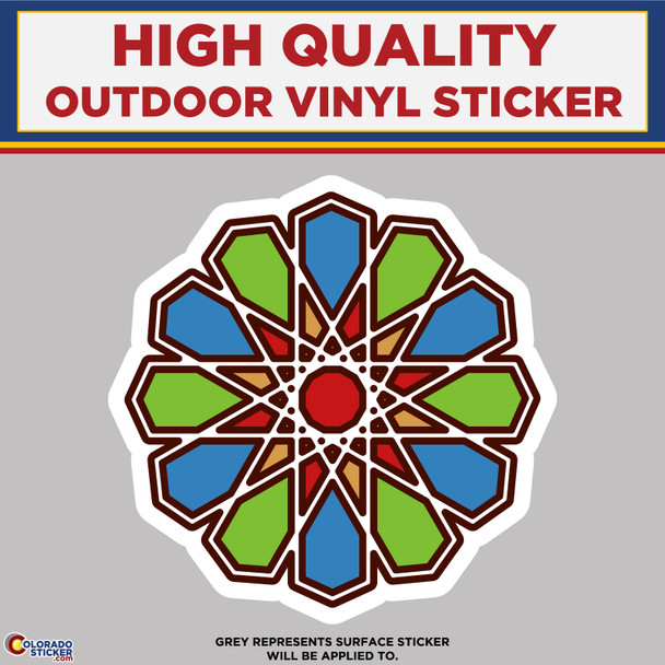 Islamic Circle Symbol, High Quality Vinyl Stickers New Colorado Sticker