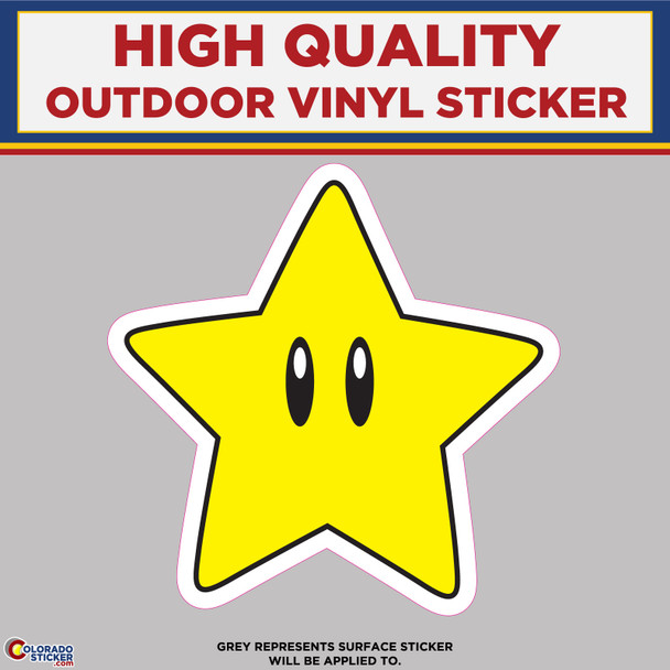 Star Super Mario Bros, High Quality Vinyl Stickers